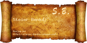Steier Benkő névjegykártya